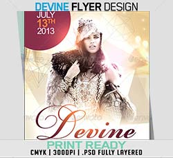 通用型商业传单模板：Devine Party Flyer